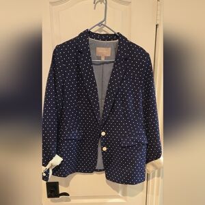 Banana Republic Blue and White Polka Dot Blazer